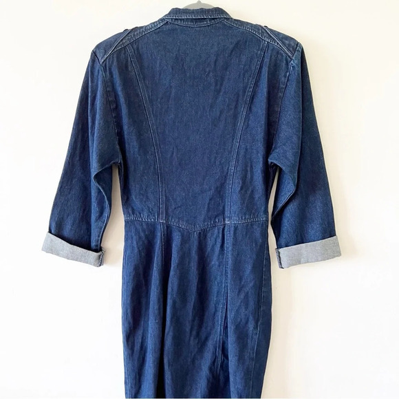 Vintage Blondie and Me Cotton Denim Shirt Dress Women’s Size 9/10 Late 80s Style - Picture 7 of 10